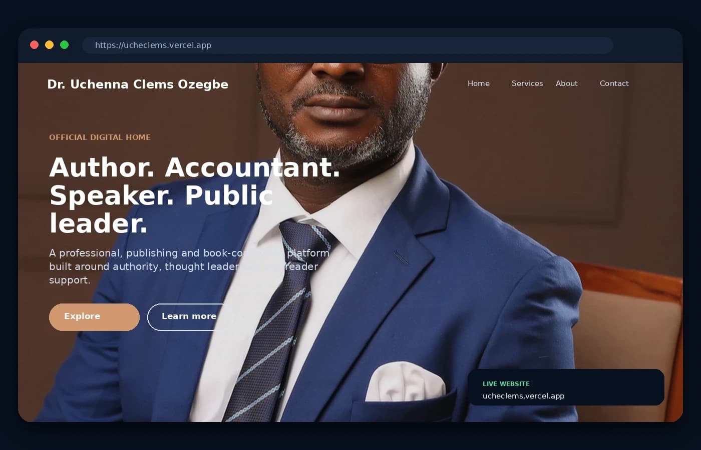 Dr. Uchenna Clems Ozegbe interface preview