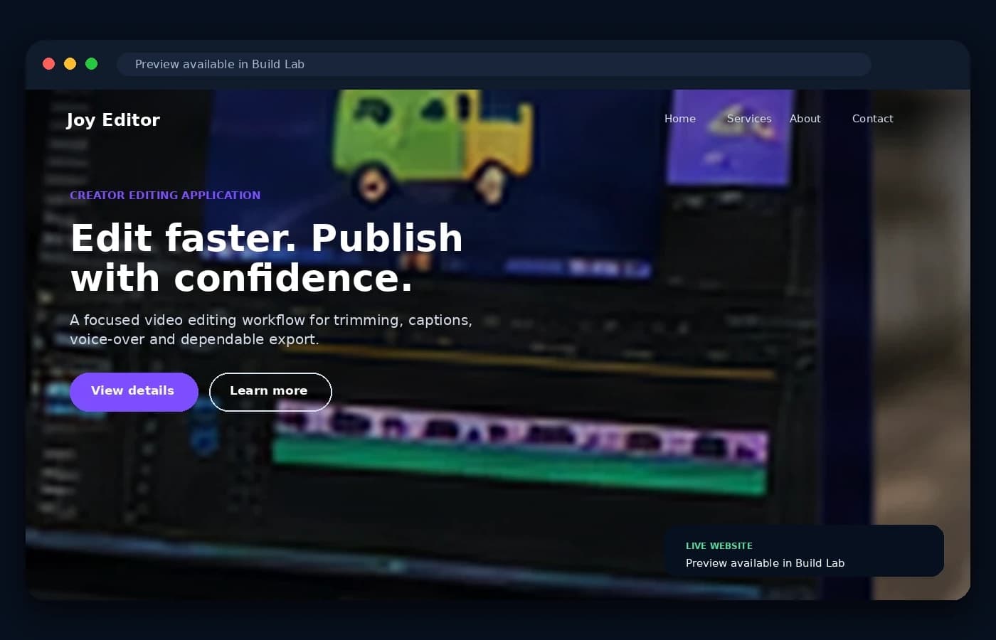 Joy Editor interface preview